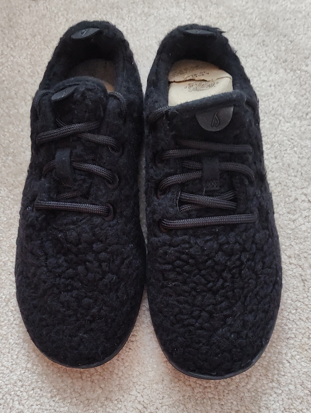 allbirds Men's Black Wool-Like Lace-Up Sneakers